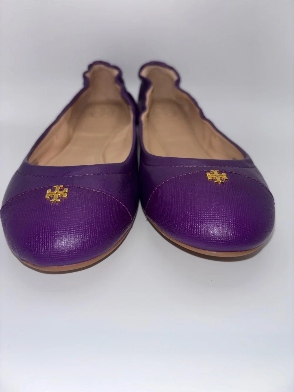 Tory Burch Violetta Leather Logo Ballet Flats